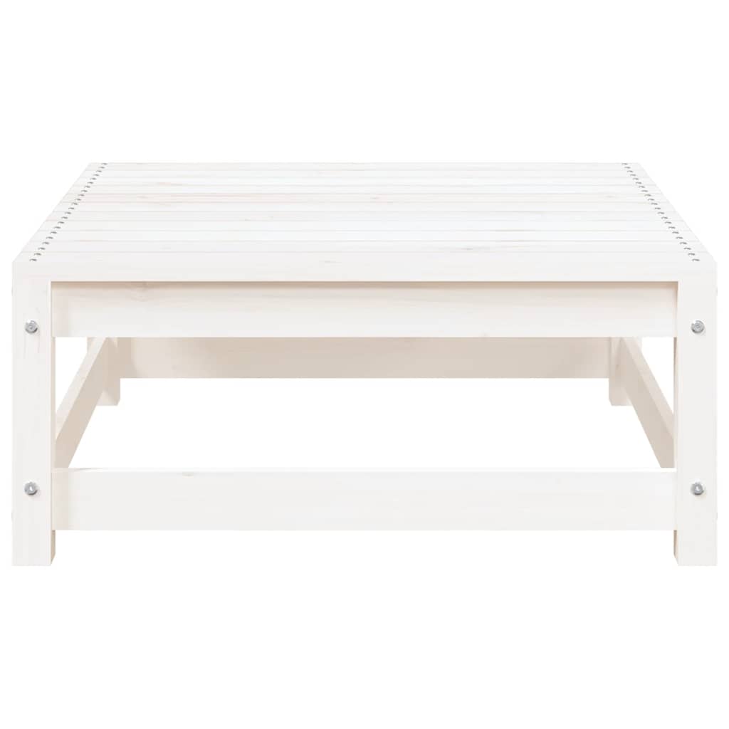 Garden Footstool White 70x70x30 cm Solid Wood Pine